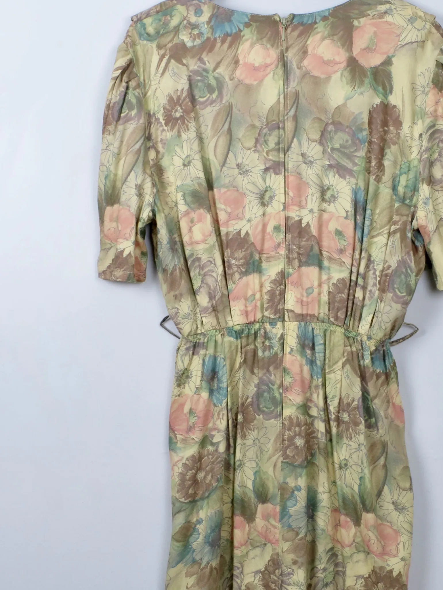 Vintage Green Printed Dress S/M