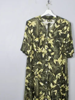 Vintage Green Printed Dress L/XL