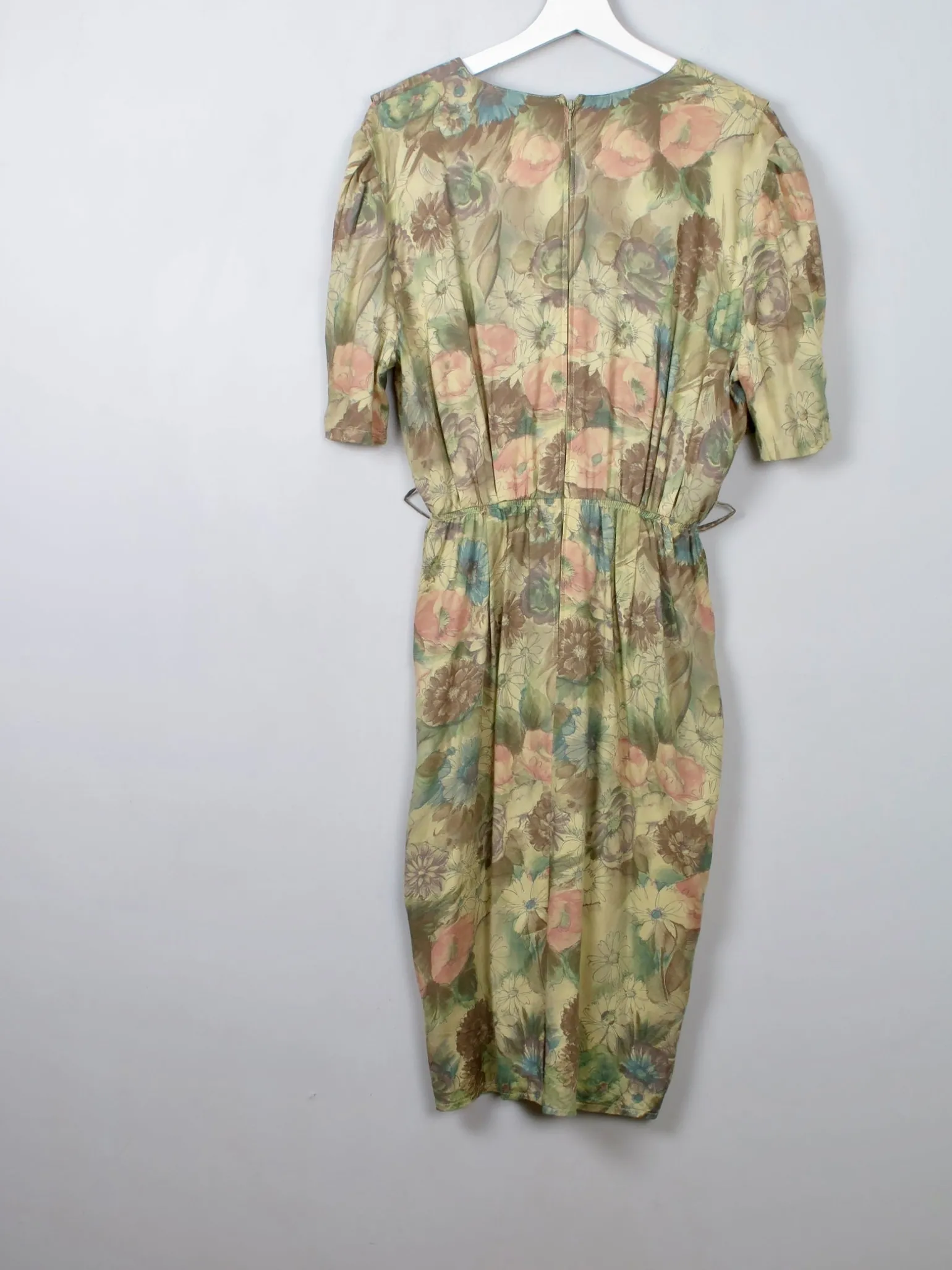 Vintage Green Printed Dress S/M
