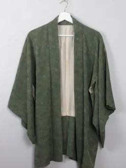 Vintage Green Silk Kimono S/M