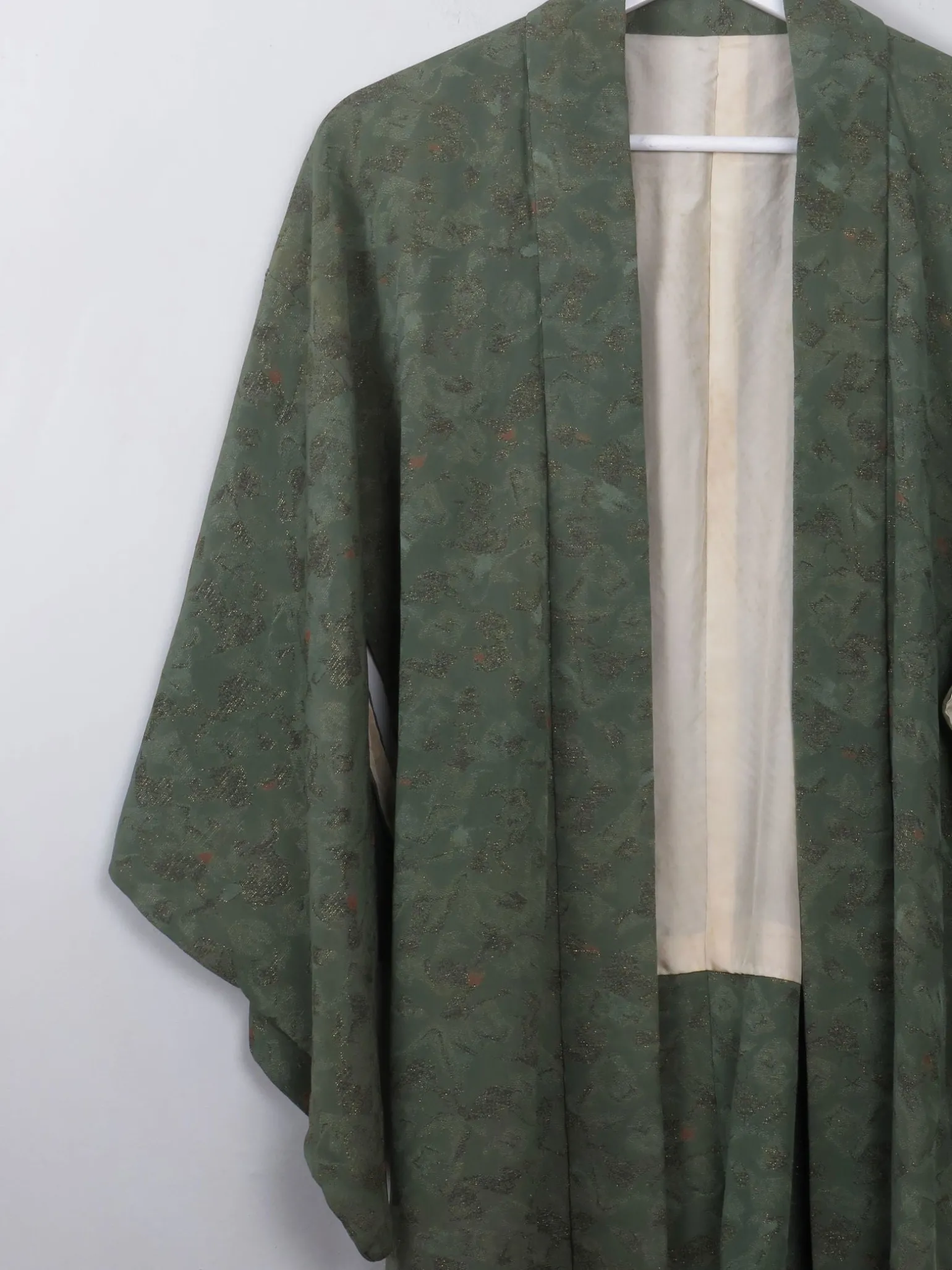 Vintage Green Silk Kimono S/M