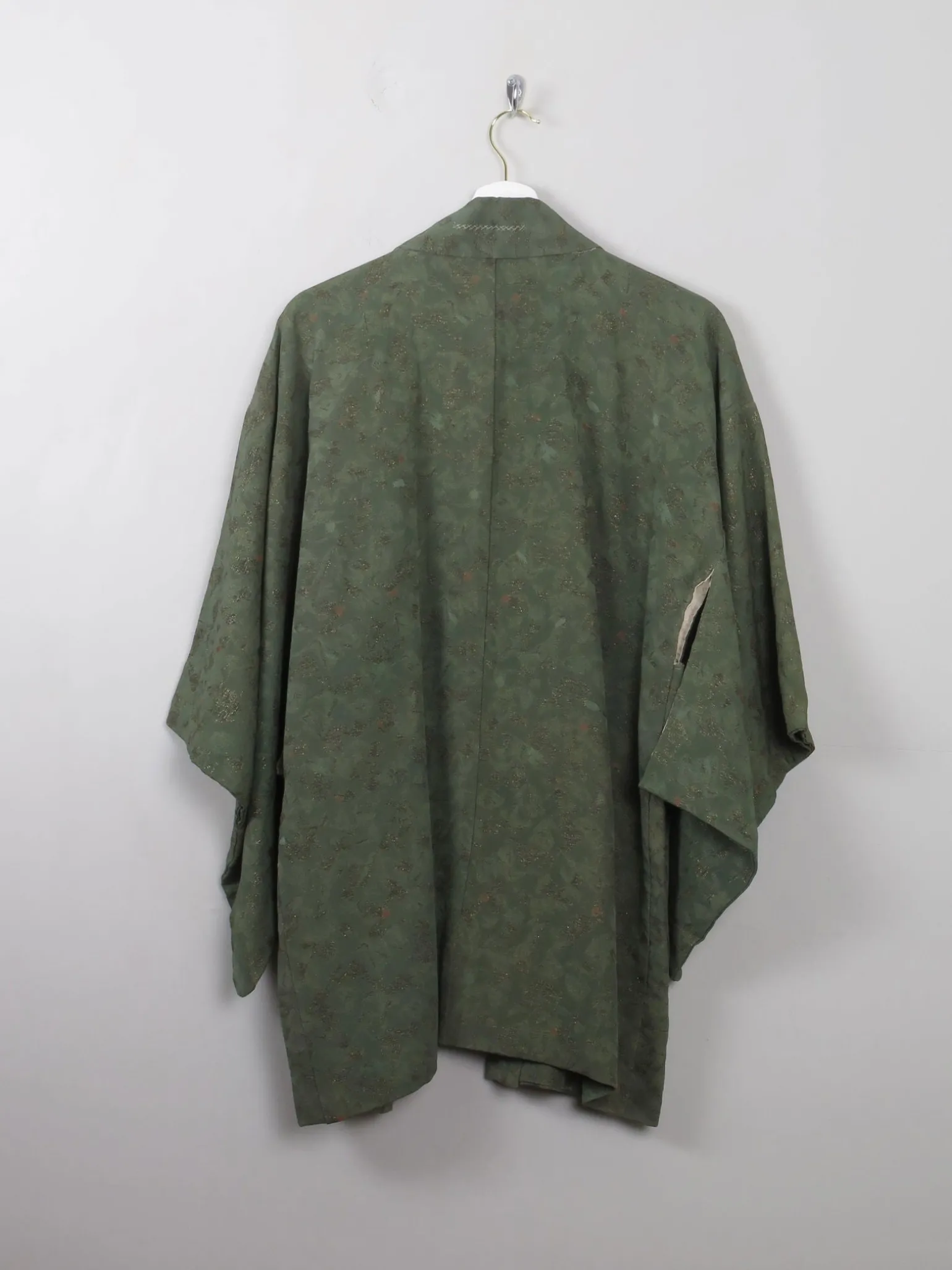 Vintage Green Silk Kimono S/M