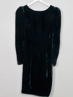 Vintage Green Velvet Dress XS