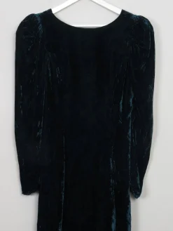 Vintage Green Velvet Dress XS