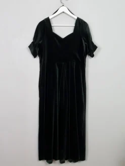 Vintage Green Velvet Laura Ashley Dress 12