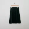 Vintage Green Velvet Skirt 27"W