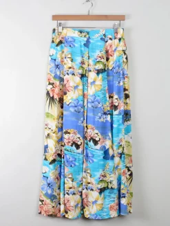 Vintage Hawaiian Style Midi Skirt S/M