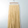 Vintage Indian Cotton Buttermilk Skirt Long L
