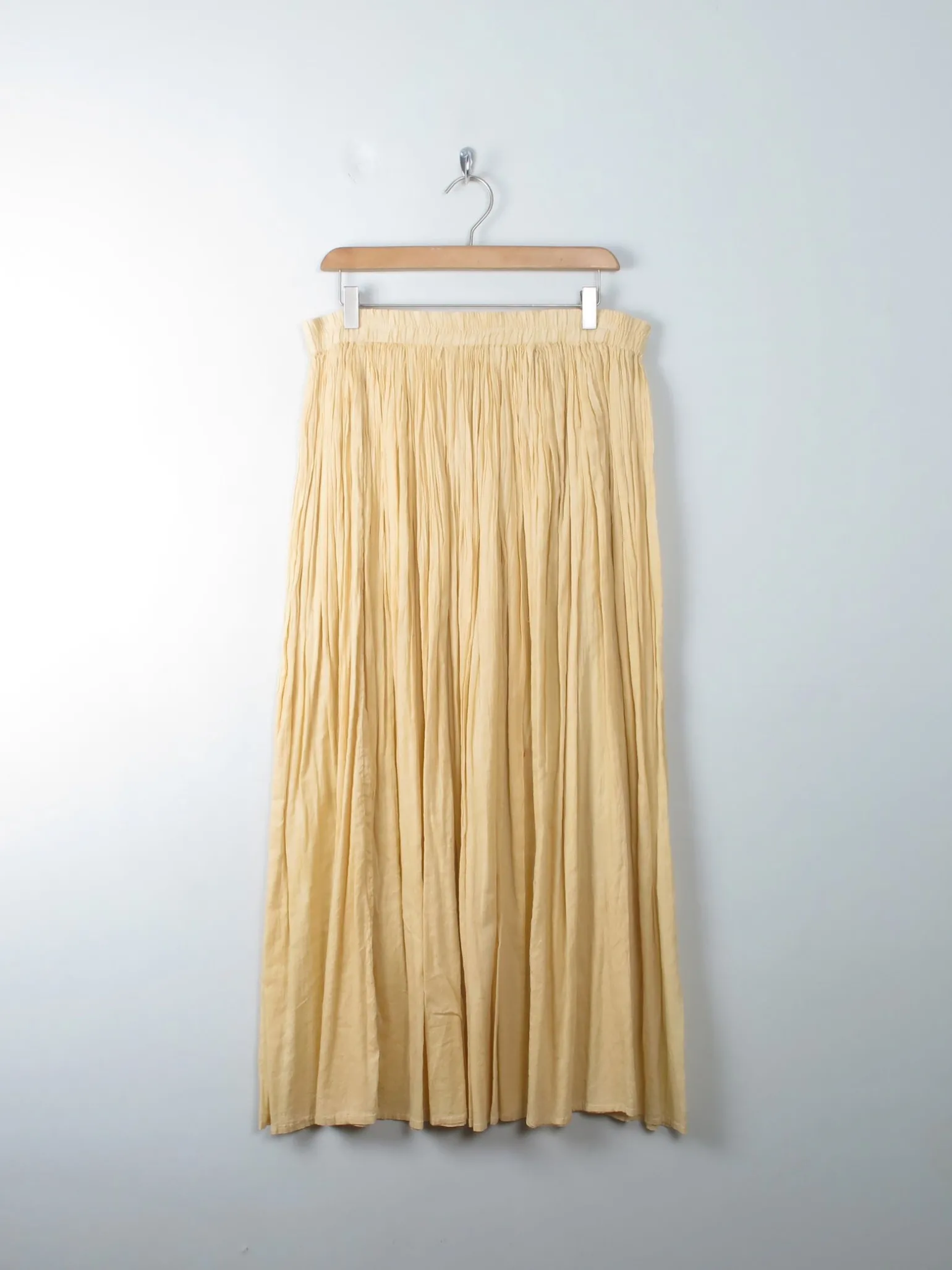 Vintage Indian Cotton Buttermilk Skirt Long L