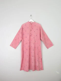 Vintage Indian Pink Kaftan/Tunic/Dress L