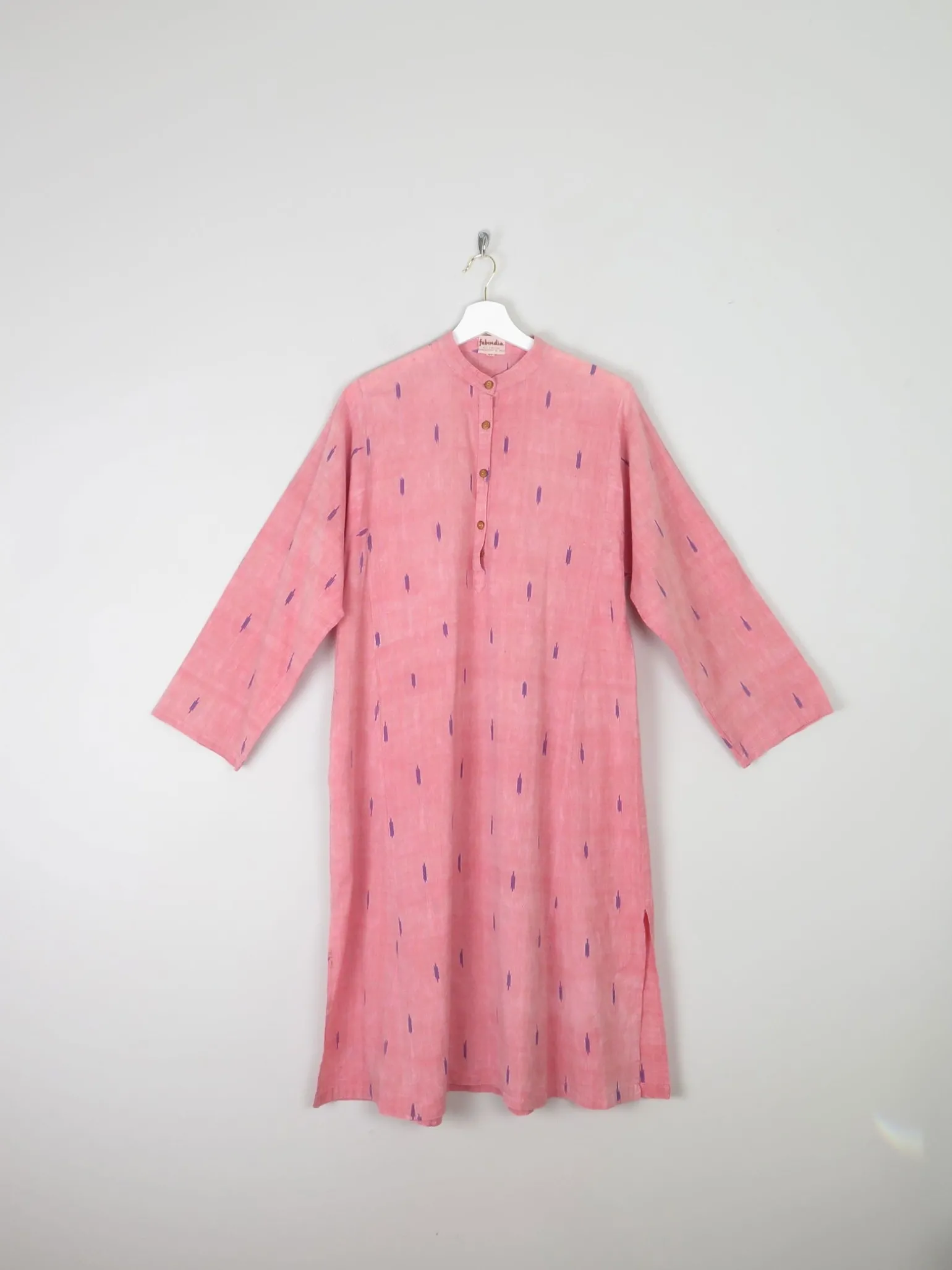 Vintage Indian Pink Kaftan/Tunic/Dress L