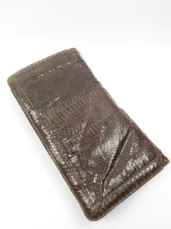 Vintage Khaki Green Snake Envelope  Bag