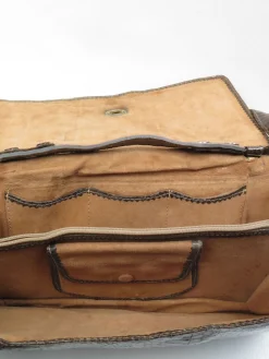 Vintage Khaki Green Snake Envelope  Bag