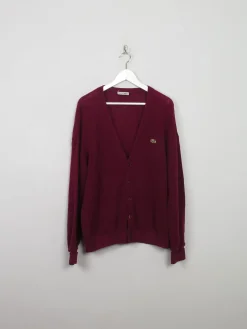 Vintage Lacoste Wine Wool Cardigan M/L