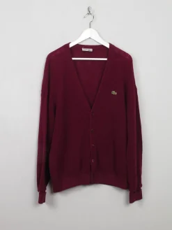Vintage Lacoste Wine Wool Cardigan M/L