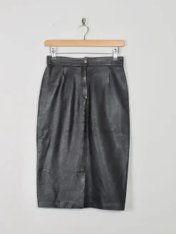Vintage Leather Skirt Black 27