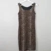 Vintage Leopard Print Fitted Dress XS