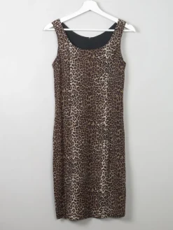 Vintage Leopard Print Fitted Dress XS