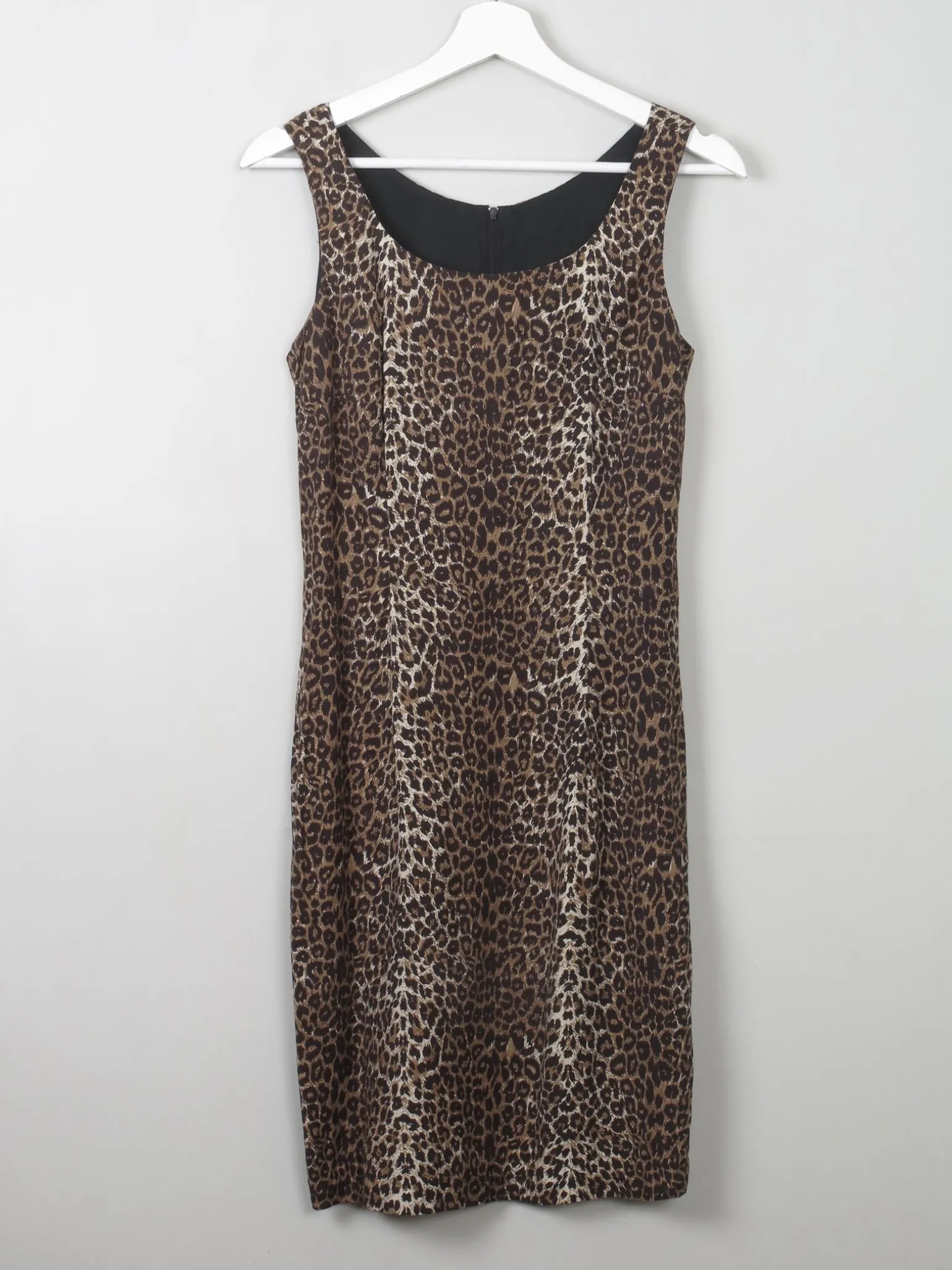Vintage Leopard Print Fitted Dress XS