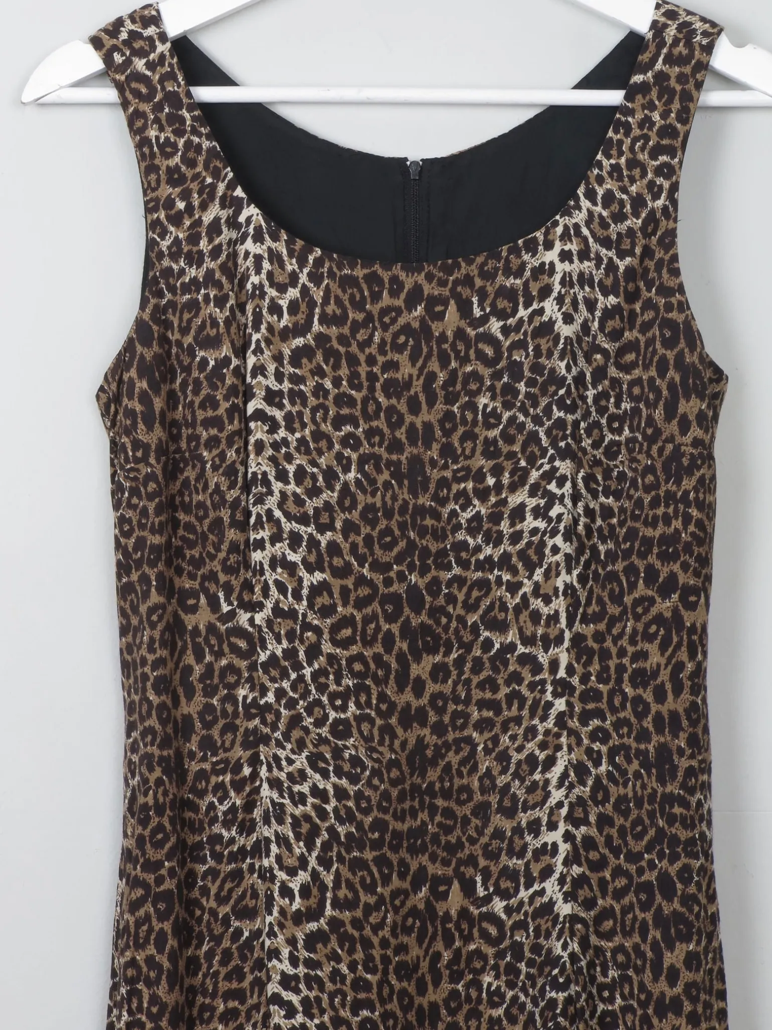 Vintage Leopard Print Fitted Dress XS