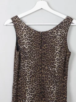 Vintage Leopard Print Fitted Dress XS