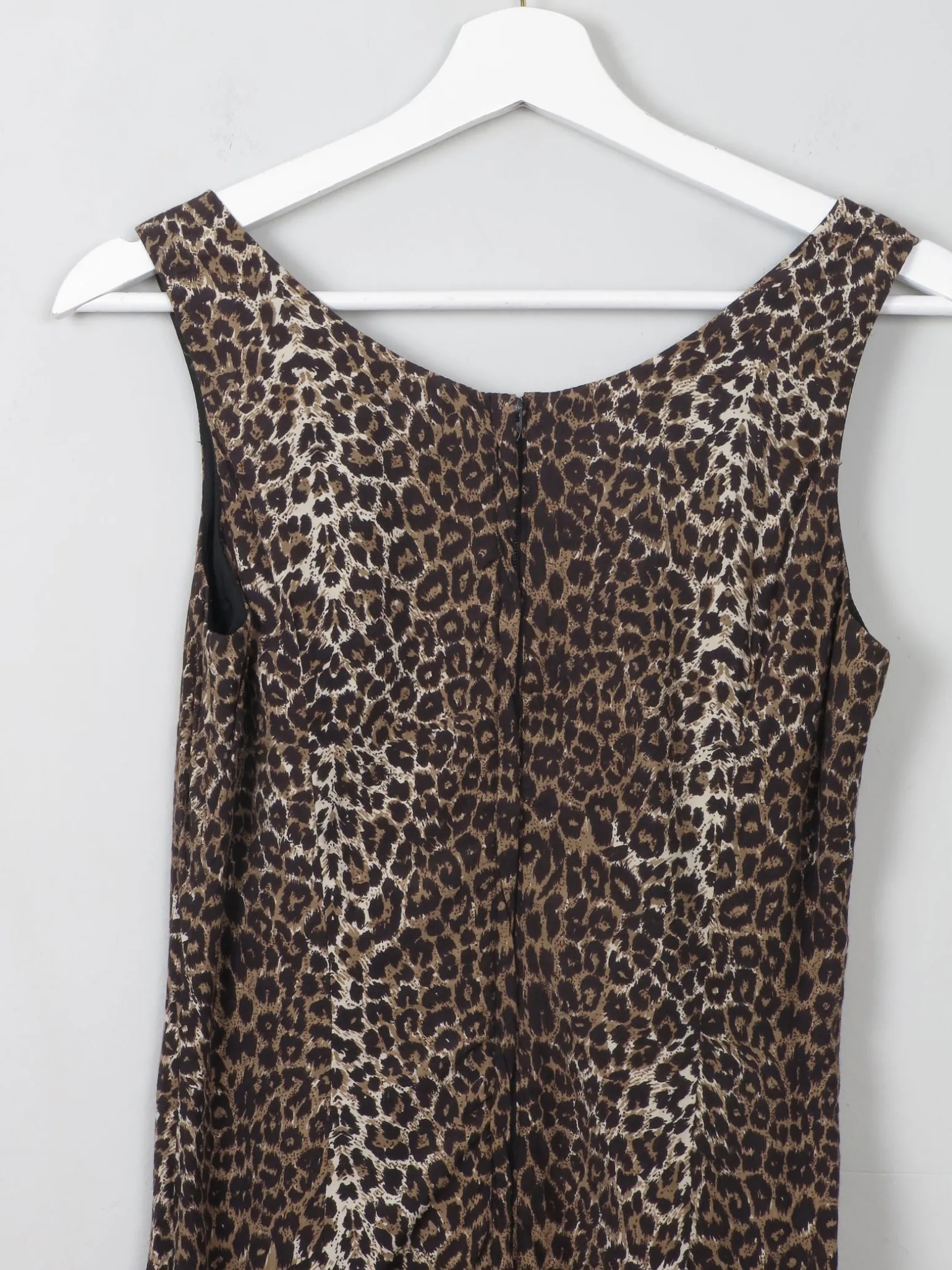 Vintage Leopard Print Fitted Dress XS