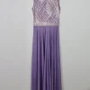 Vintage Lilac Turtleneck 1970s Sleeveless Maxi Dress S