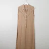 Vintage Linen Sleeveless Dress S