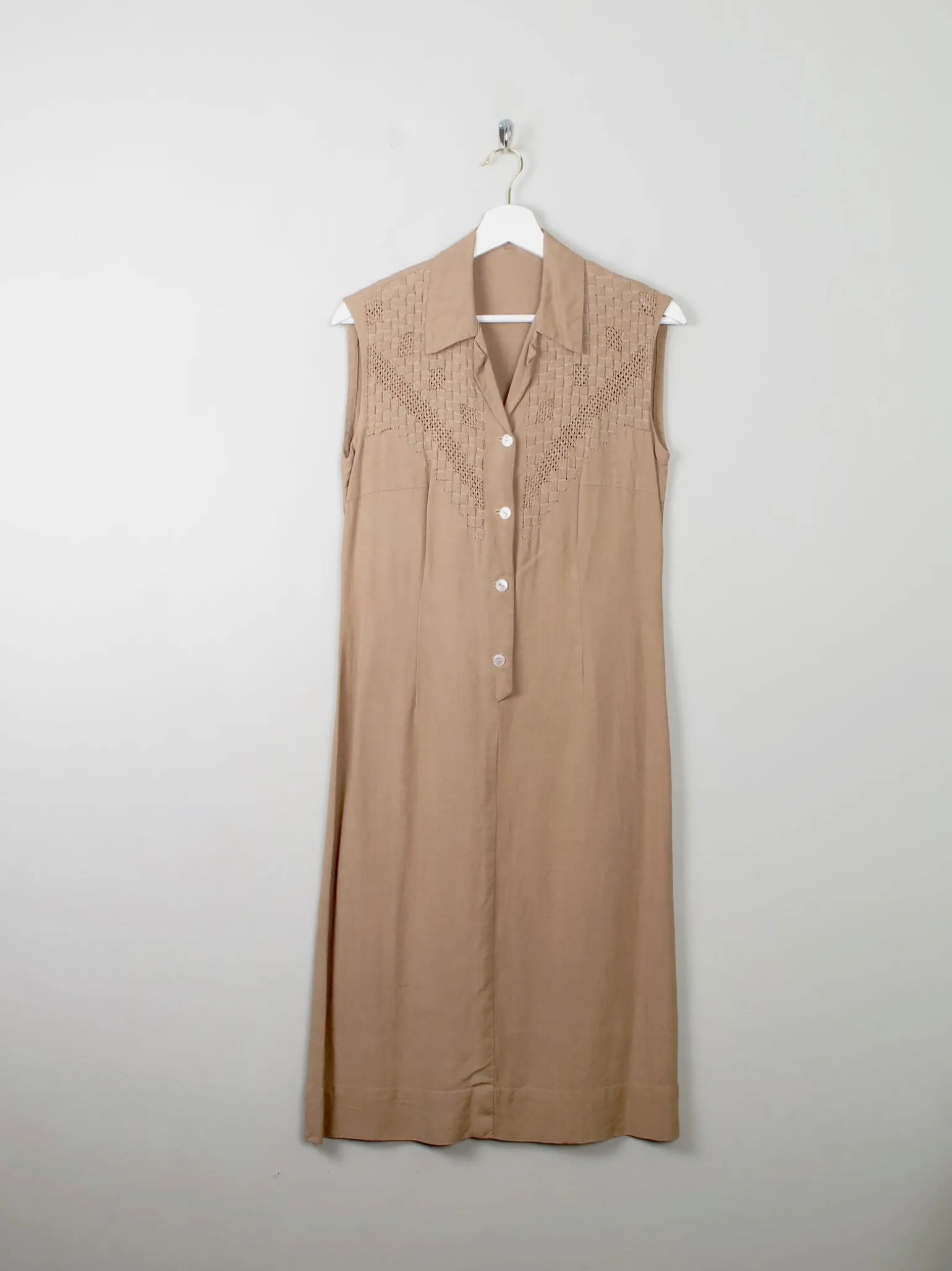 Vintage Linen Sleeveless Dress S