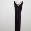 Vintage Long Grey Velvet Sleeveless Dress S
