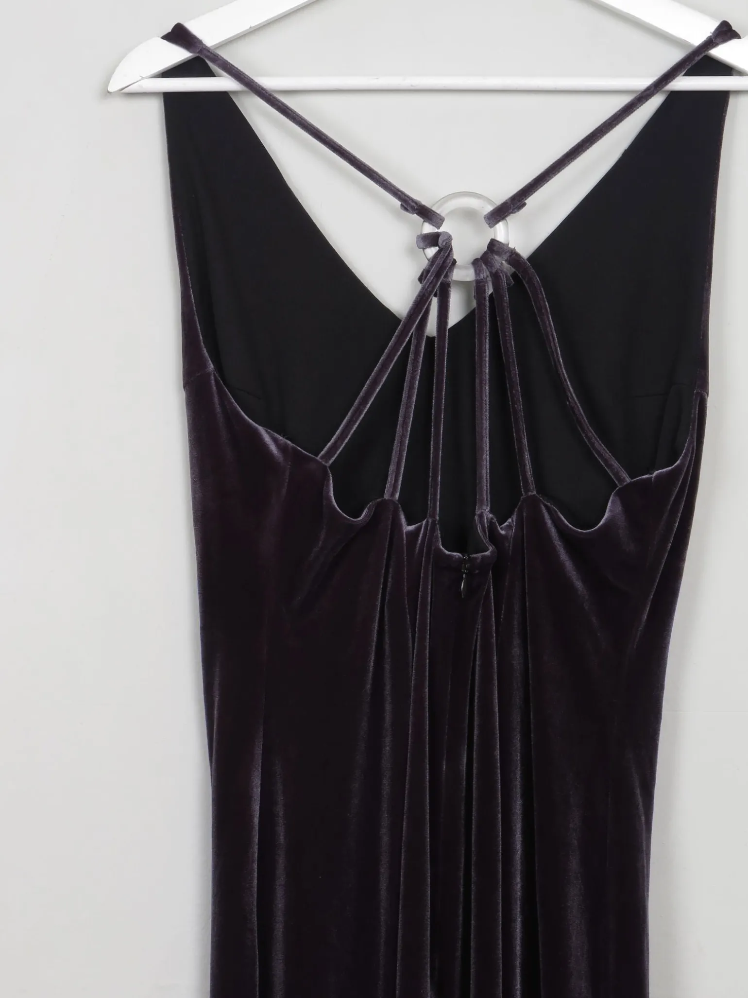 Vintage Long Grey Velvet Sleeveless Dress S