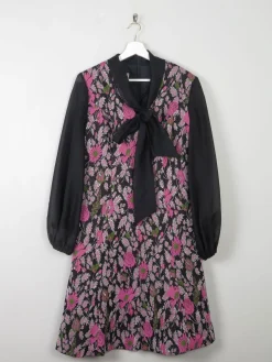 Vintage Lurex Dress With Shear Sleeves 12/14