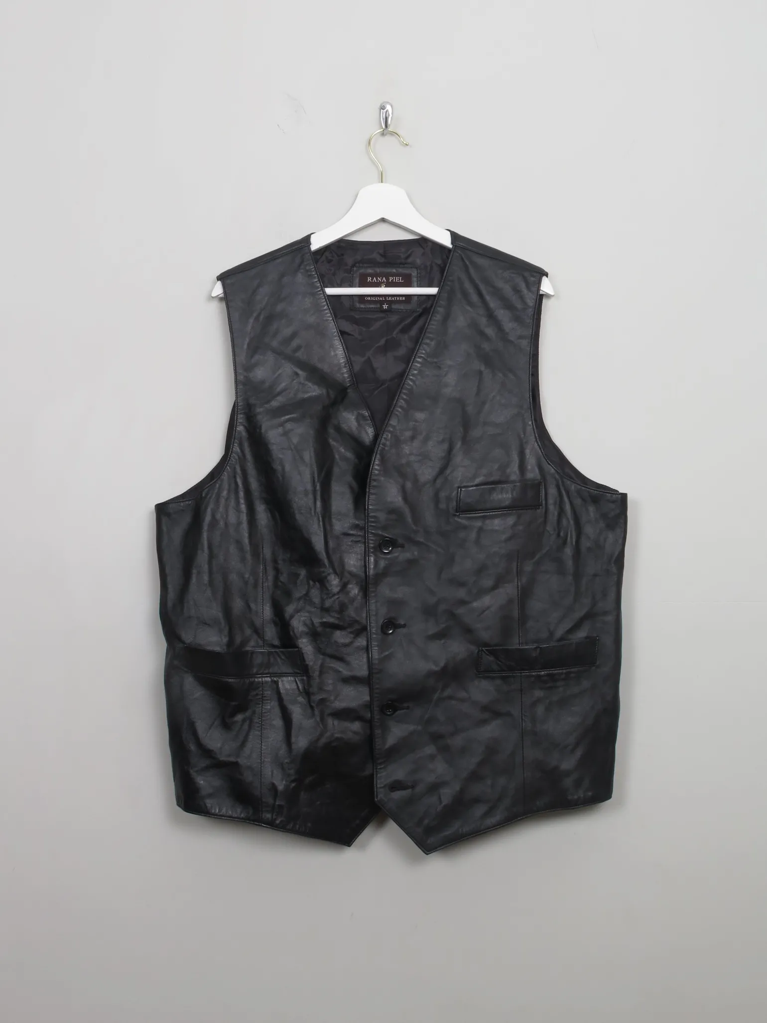Vintage Men's Printed Suede Waistcoat L