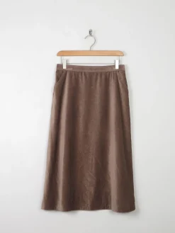 Vintage Mink Coloured Velvet Skirt 28" W S