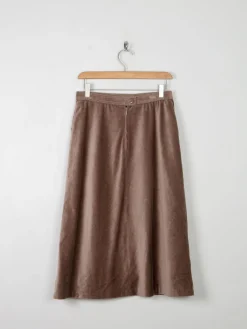 Vintage Mink Coloured Velvet Skirt 28" W S