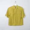 Vintage Mustard Women's Silk Blouse S