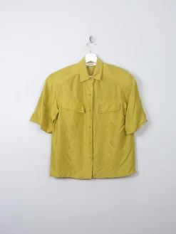 Vintage Mustard Women's Silk Blouse S
