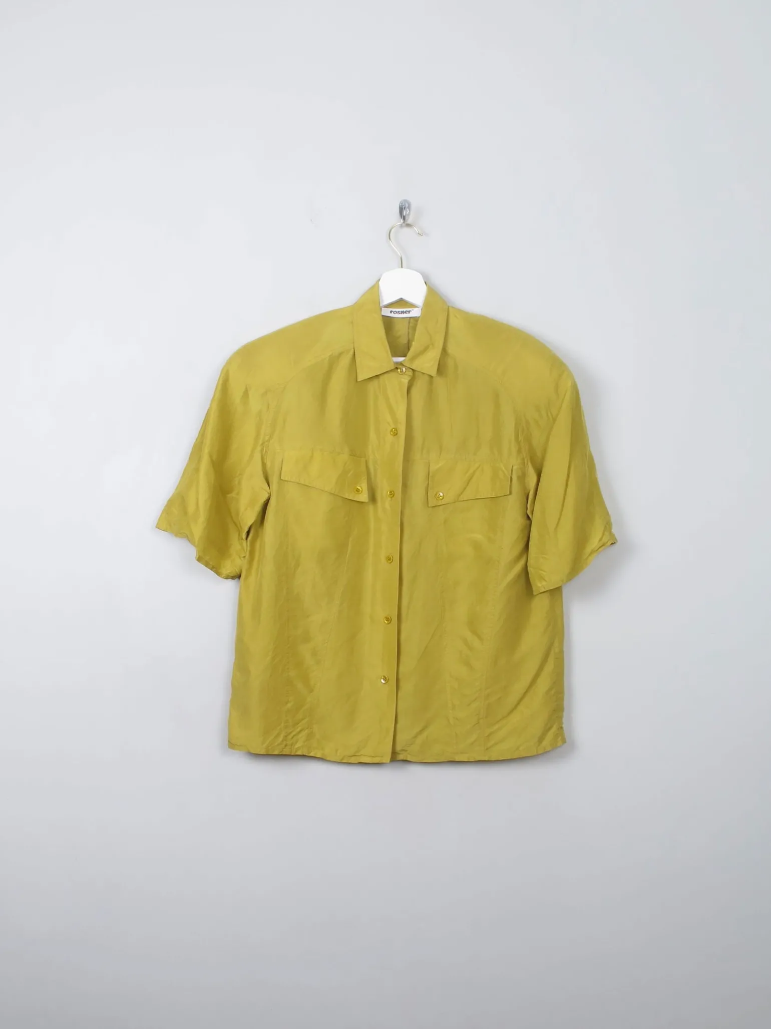 Vintage Mustard Women's Silk Blouse S