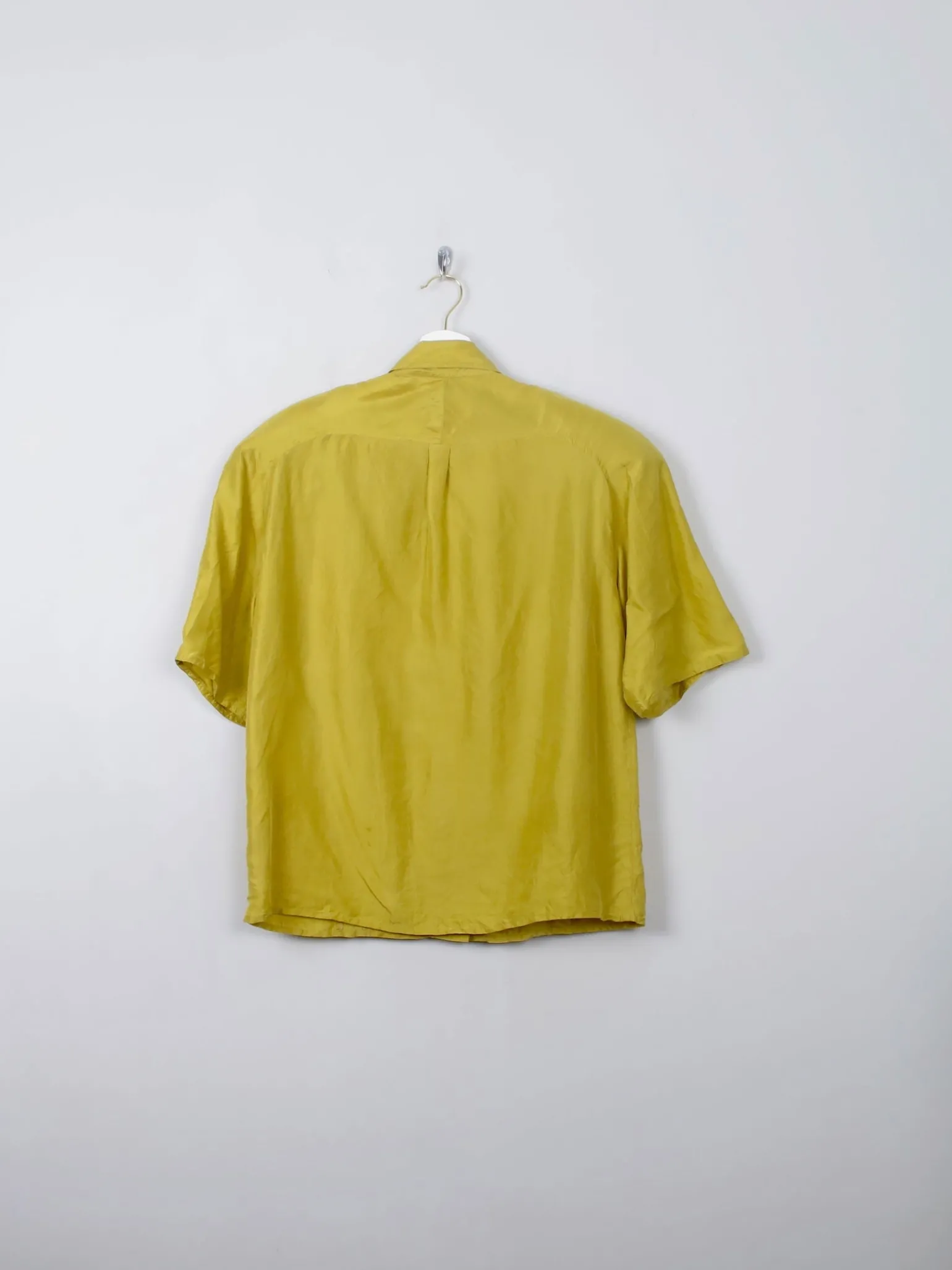Vintage Mustard Women's Silk Blouse S