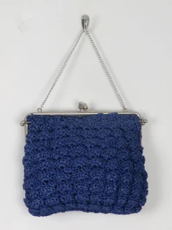 Vintage Navy Crochet Handbag