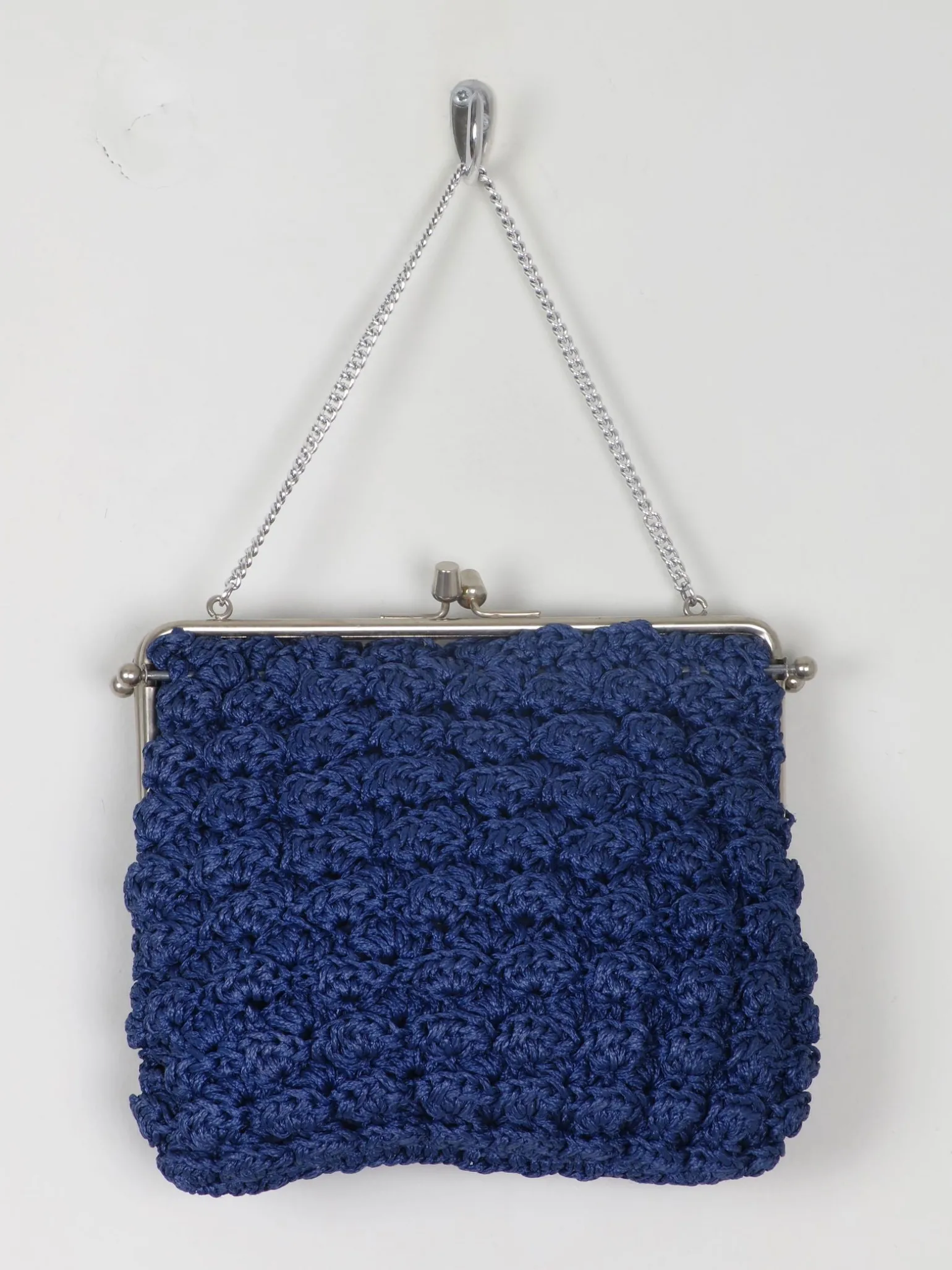 Vintage Navy Crochet Handbag