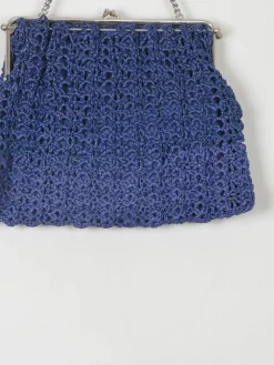 Vintage Navy Crochet Hand Bag