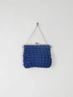 Vintage Navy Crochet Handbag