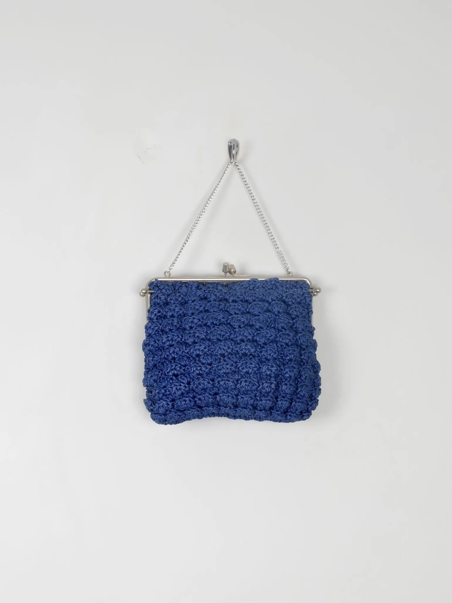Vintage Navy Crochet Handbag