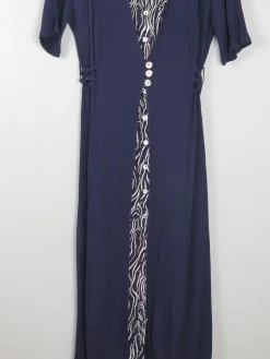Vintage Navy Dress With Animal Print M/L