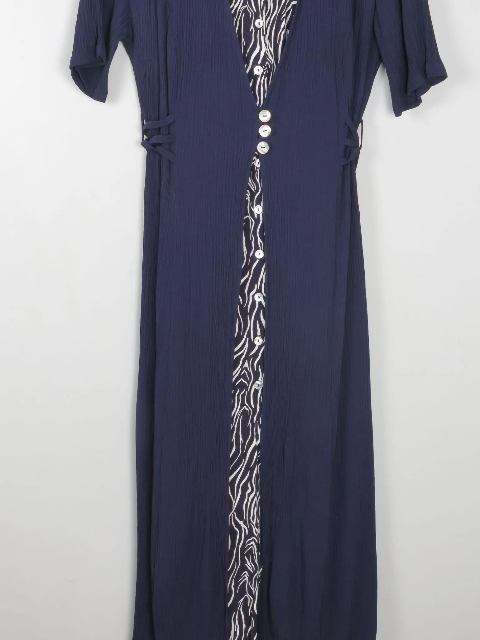 Vintage Navy Dress With Animal Print M/L