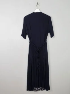 Vintage Navy Dress With Animal Print M/L