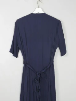 Vintage Navy Dress With Animal Print M/L