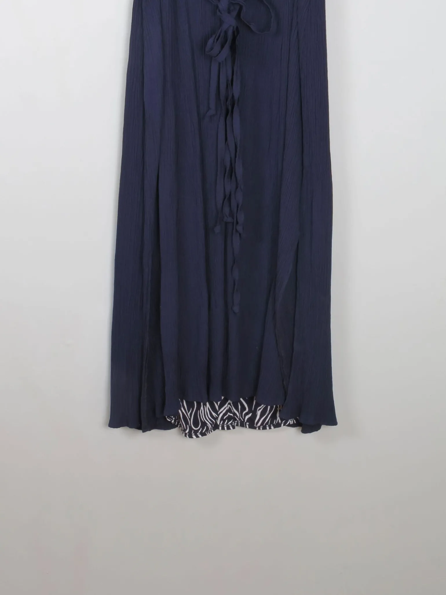 Vintage Navy Dress With Animal Print M/L