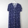 Vintage Navy Printed Dress L/XL